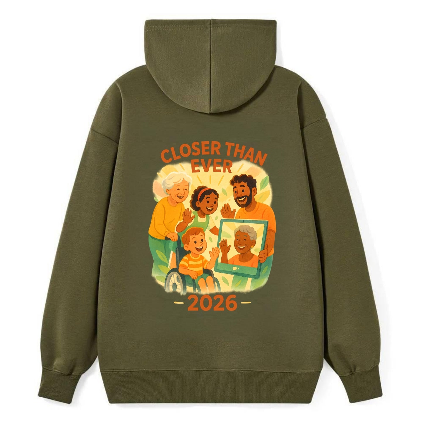 Technology bringing distant families together - "Closer Than Ever" - - Classic Pullover Hoodie - ArmyGreen