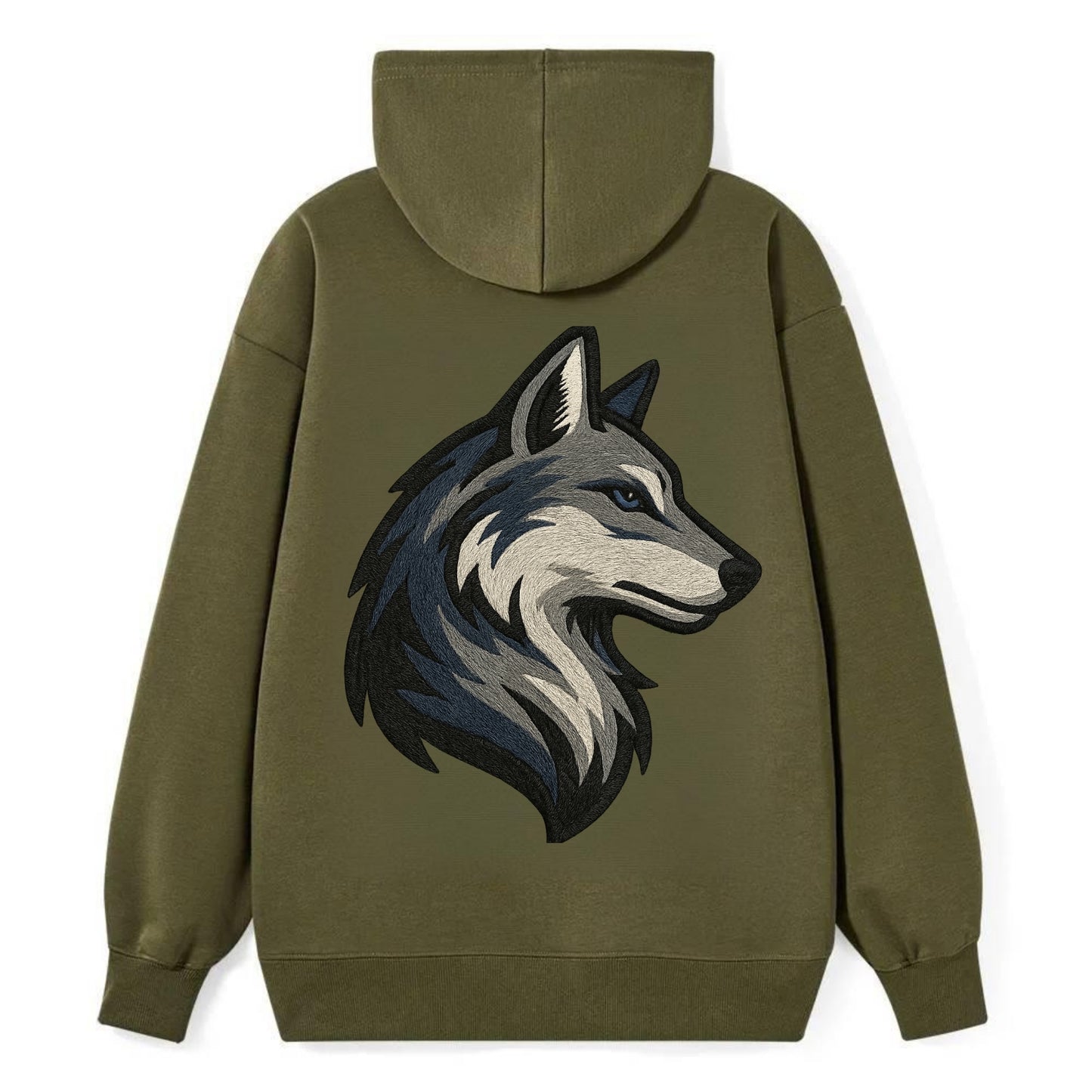 Lone Wolf Wanderer  - Classic Pullover Hoodie - ArmyGreen