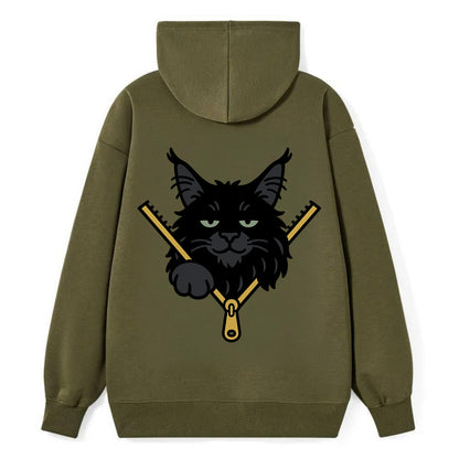Black Maine Coon - Classic Pullover Hoodie - ArmyGreen