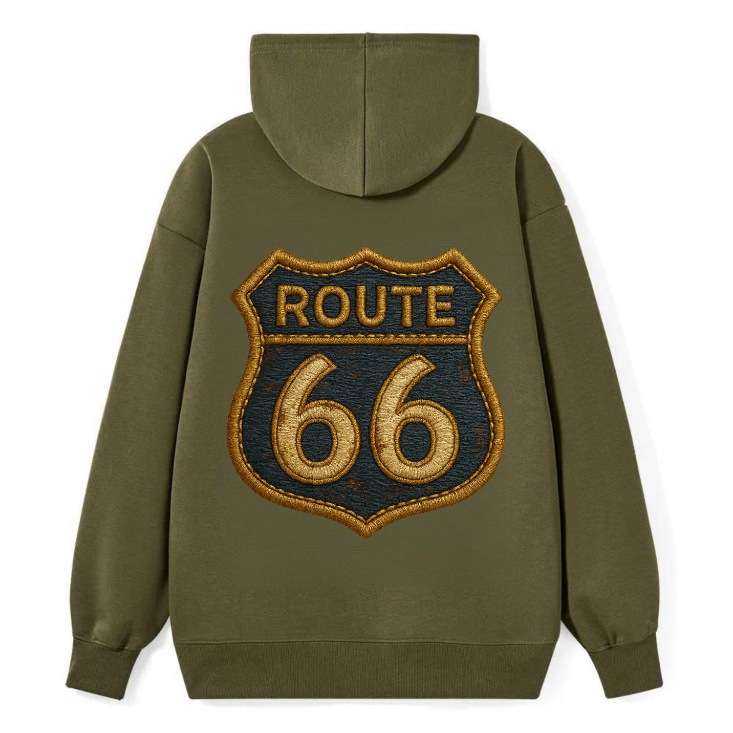 Route 66  - Classic Pullover Hoodie - ArmyGreen