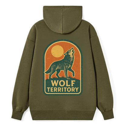 Wolf Territory Marking  - Classic Pullover Hoodie - ArmyGreen