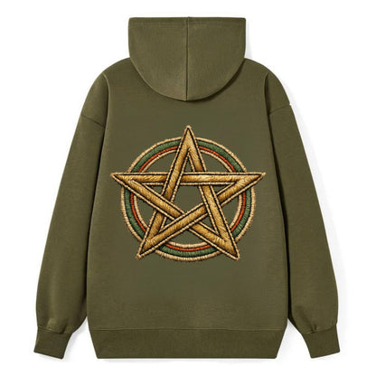 Pentacle Knot - Classic Pullover Hoodie - ArmyGreen