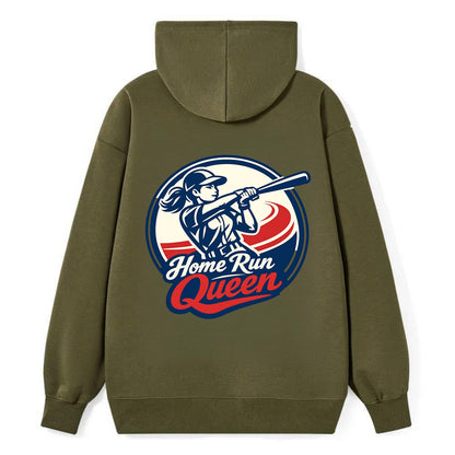 Feminine Power at Bat - Classic Pullover Hoodie - ArmyGreen