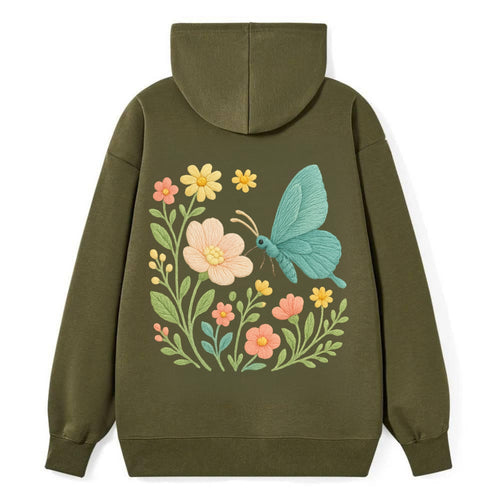 Mint Night Butterfly - Classic Pullover Hoodie