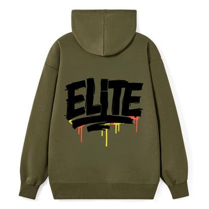 Bold typography design - "ELITE" - top tier, highest level - Classic Pullover Hoodie - ArmyGreen