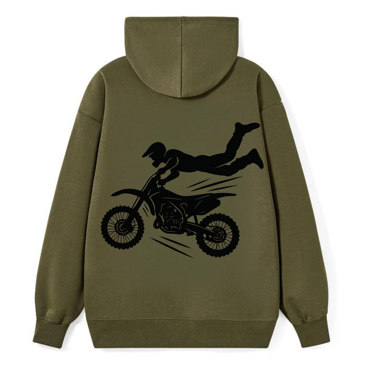 Motocross rider airborne trick - Classic Pullover Hoodie - ArmyGreen