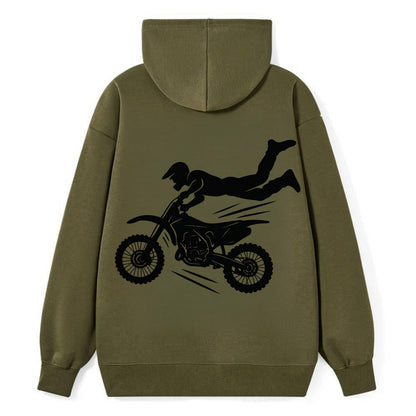 Motocross rider airborne trick - Classic Pullover Hoodie - ArmyGreen