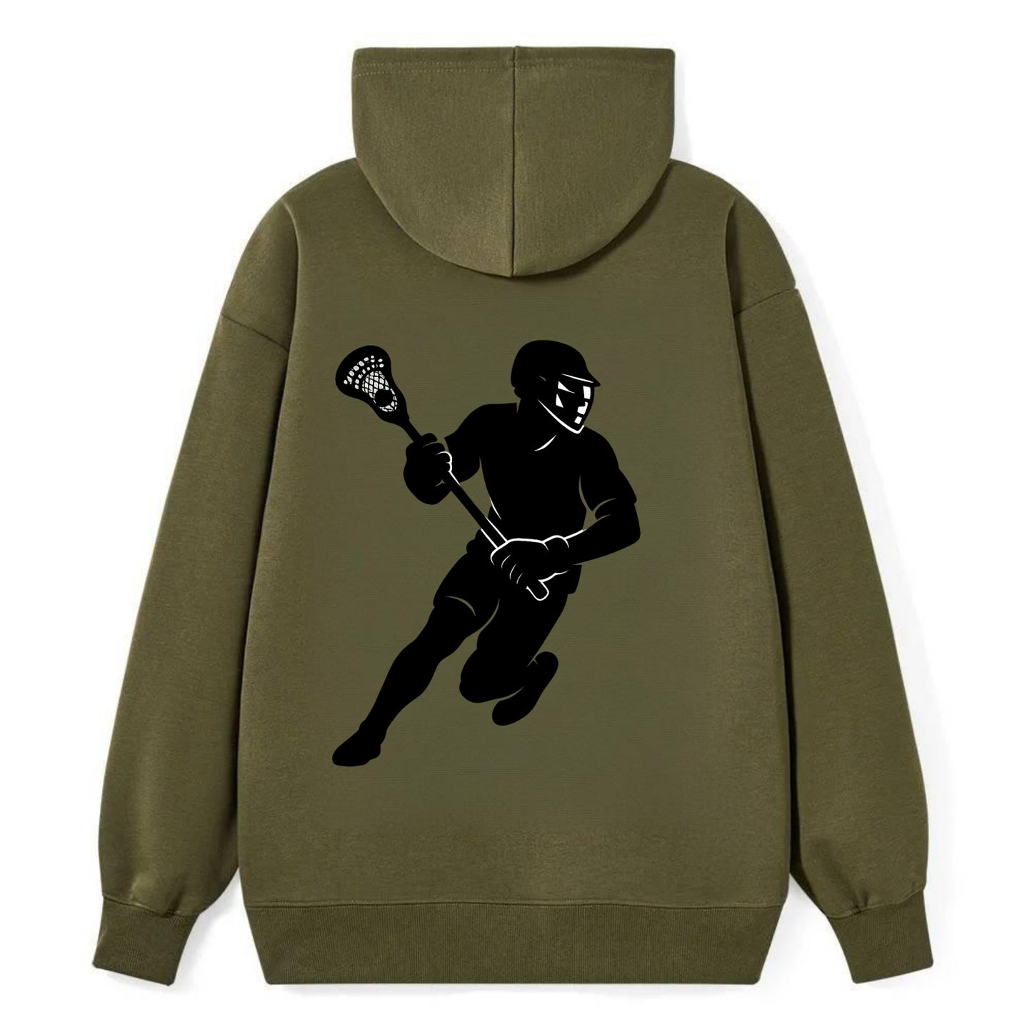 Lacrosse player cradling stick - Classic Pullover Hoodie - ArmyGreen
