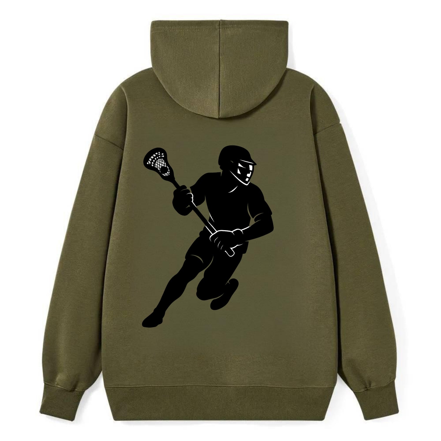 Lacrosse player cradling stick - Classic Pullover Hoodie - ArmyGreen