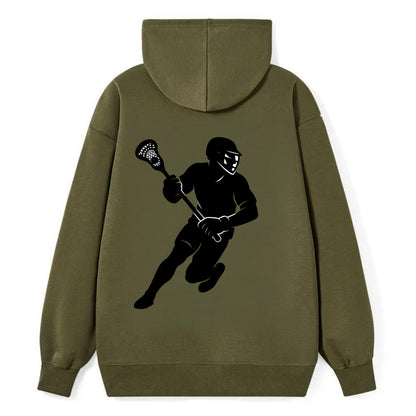 Lacrosse player cradling stick - Classic Pullover Hoodie - ArmyGreen