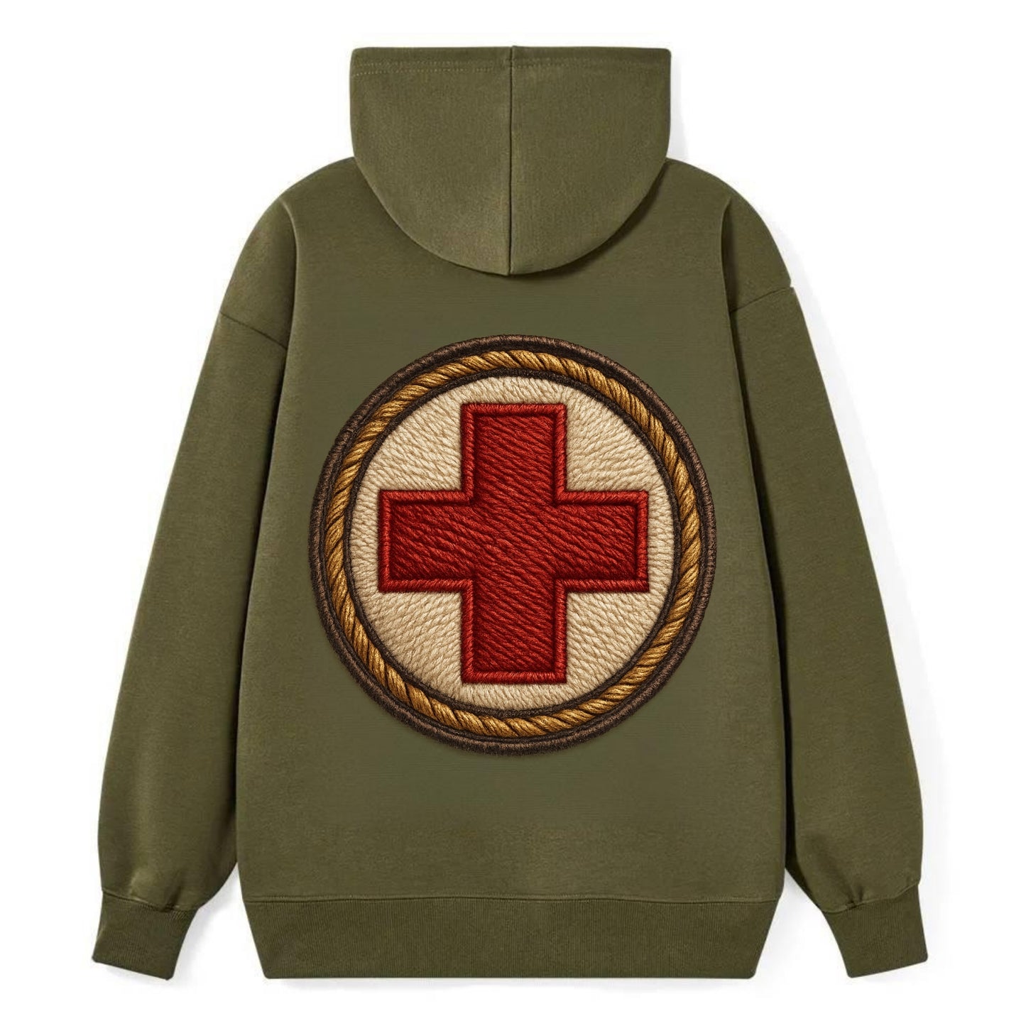 Medical Cross  - Classic Pullover Hoodie - ArmyGreen