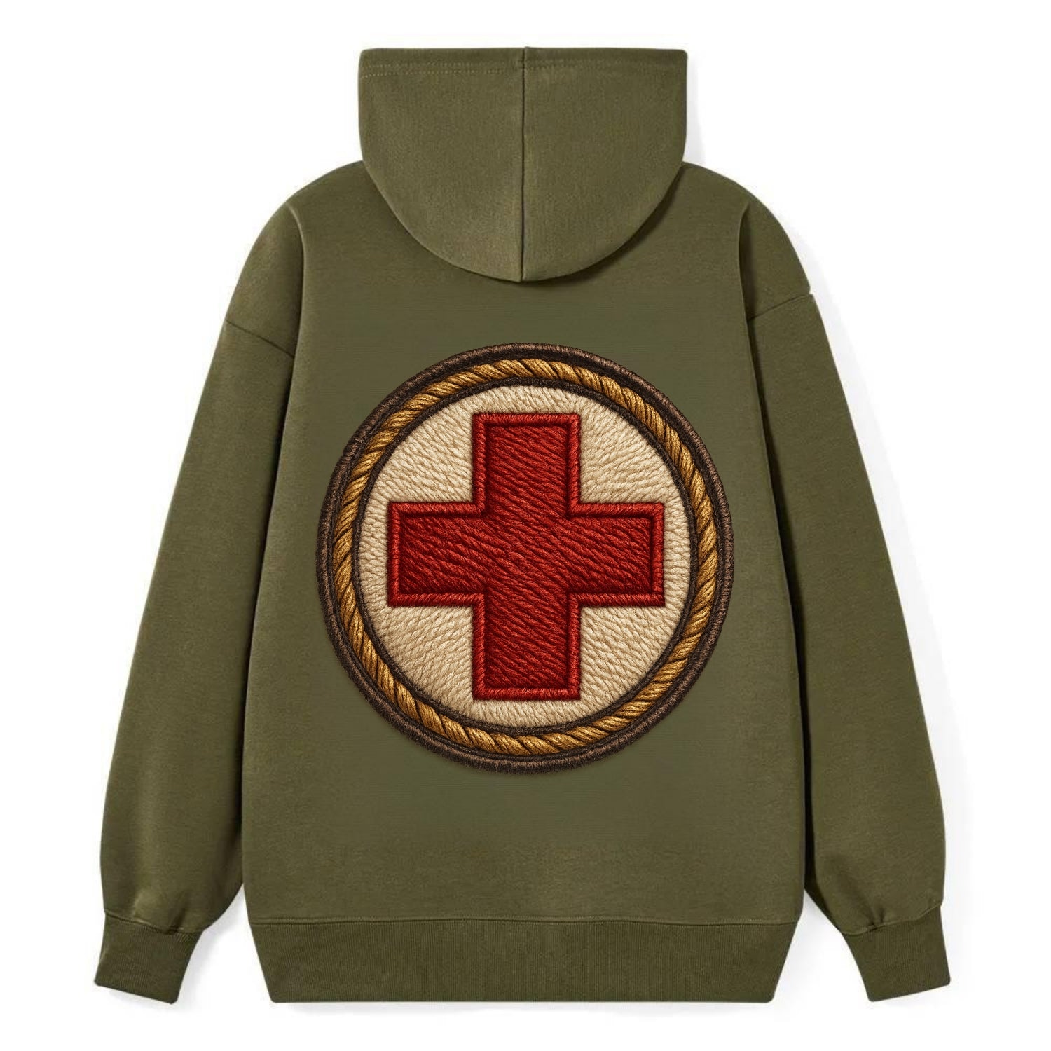Medical Cross  - Classic Pullover Hoodie - ArmyGreen