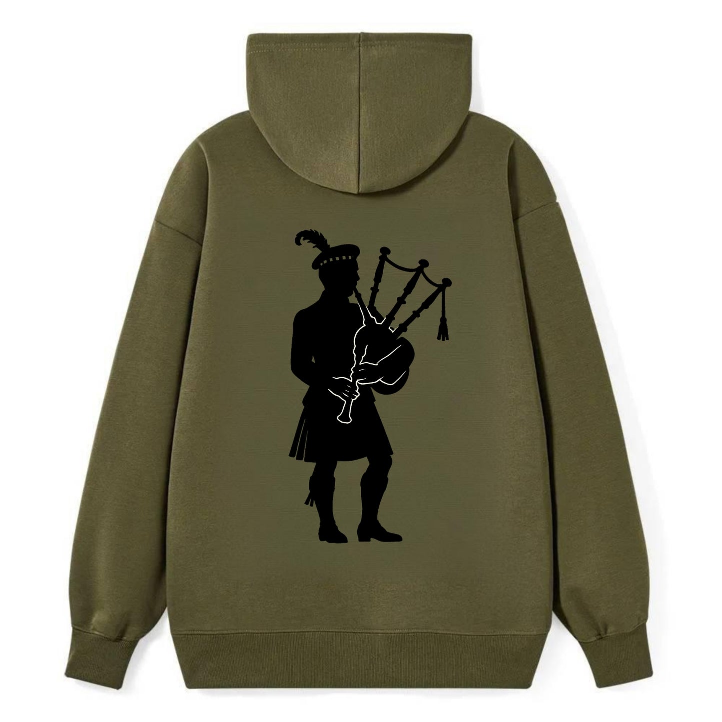 Bagpiper in traditional stance - Classic Pullover Hoodie - ArmyGreen