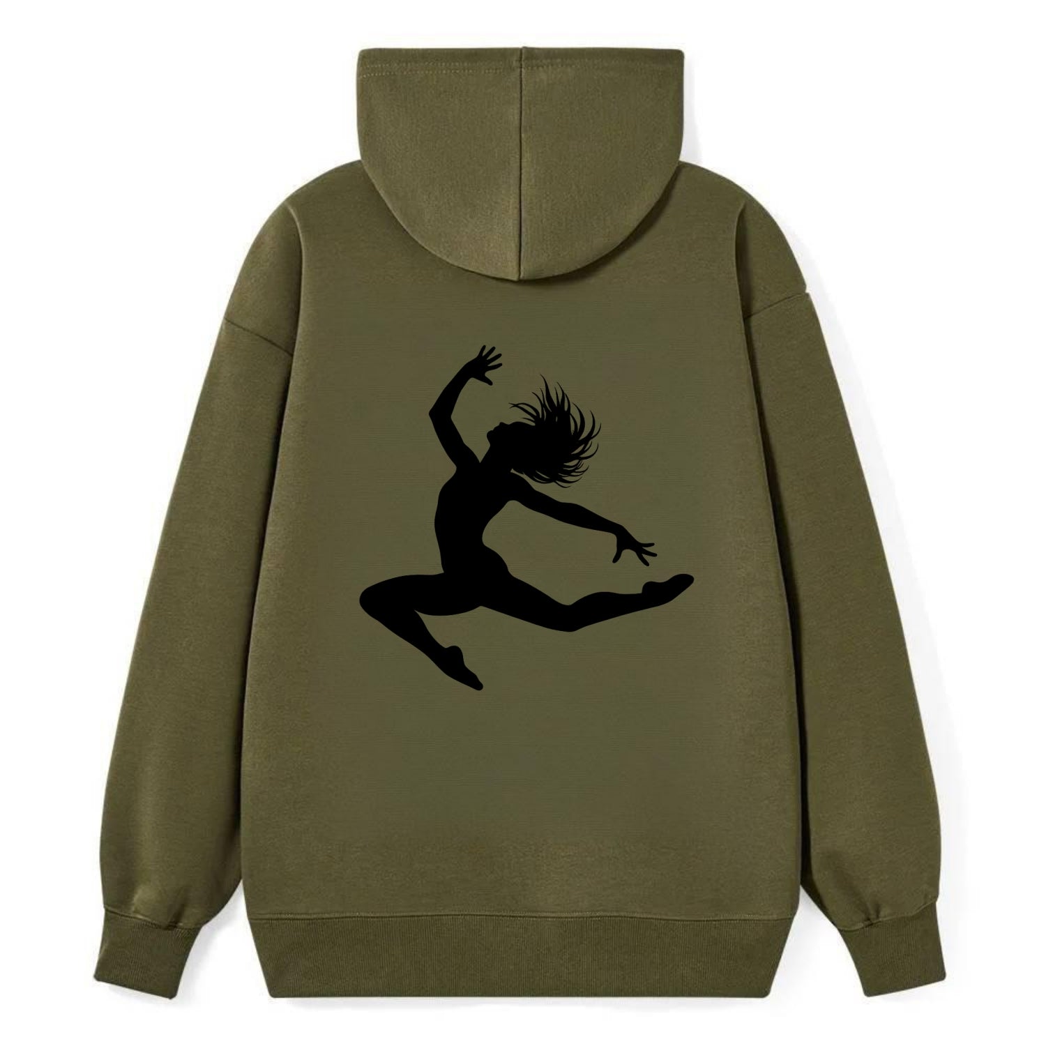 Contemporary dancer leap mid-air - Classic Pullover Hoodie - ArmyGreen