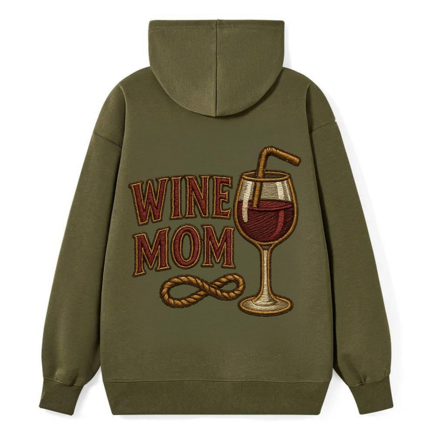 Wine Mom  - Classic Pullover Hoodie - ArmyGreen