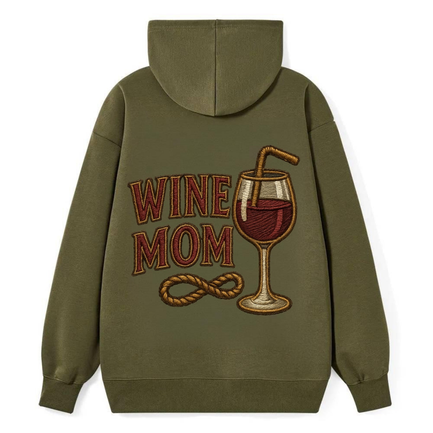 Wine Mom  - Classic Pullover Hoodie - ArmyGreen