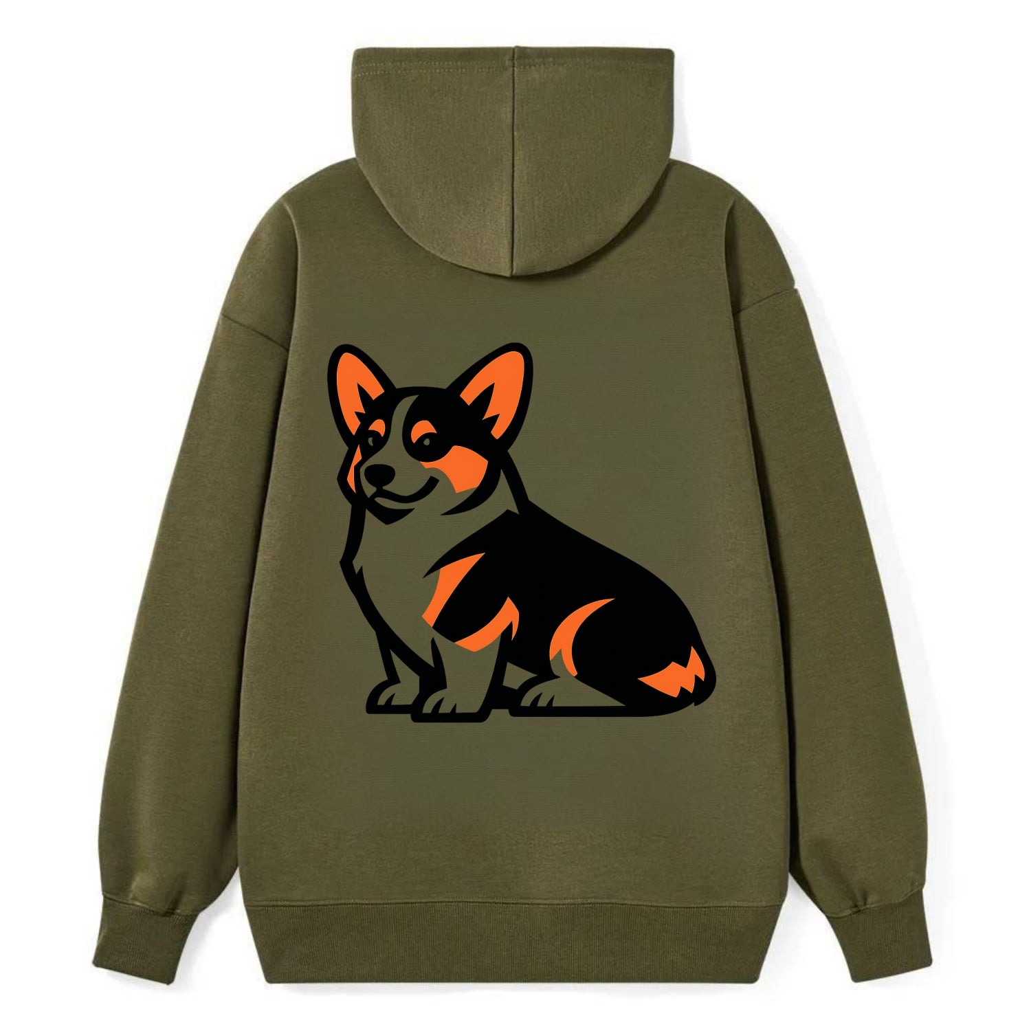 Tricolor Corgi Charm - Classic Pullover Hoodie - ArmyGreen