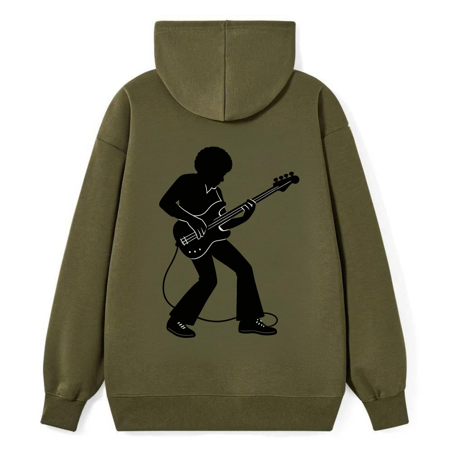 Bass guitarist slap technique - Classic Pullover Hoodie - ArmyGreen