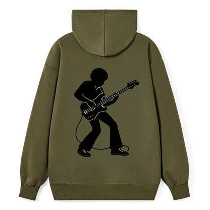Bass guitarist slap technique - Classic Pullover Hoodie - ArmyGreen