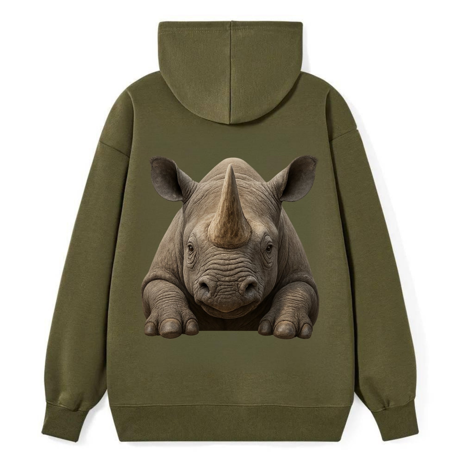 Rhinoceros  - Classic Pullover Hoodie - ArmyGreen