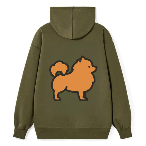 Pomeranian - Orange fluffy flat side profile - Classic Pullover Hoodie