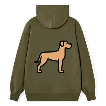 Great Dane - Fawn colored flat side profile - Classic Pullover Hoodie - ArmyGreen