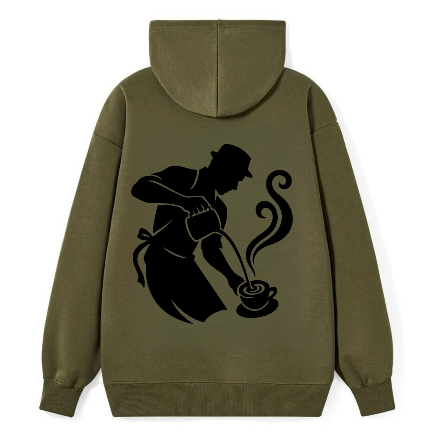 Barista creating latte art - Classic Pullover Hoodie - ArmyGreen