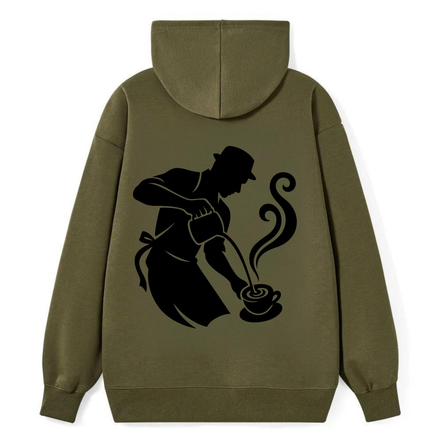 Barista creating latte art - Classic Pullover Hoodie - ArmyGreen
