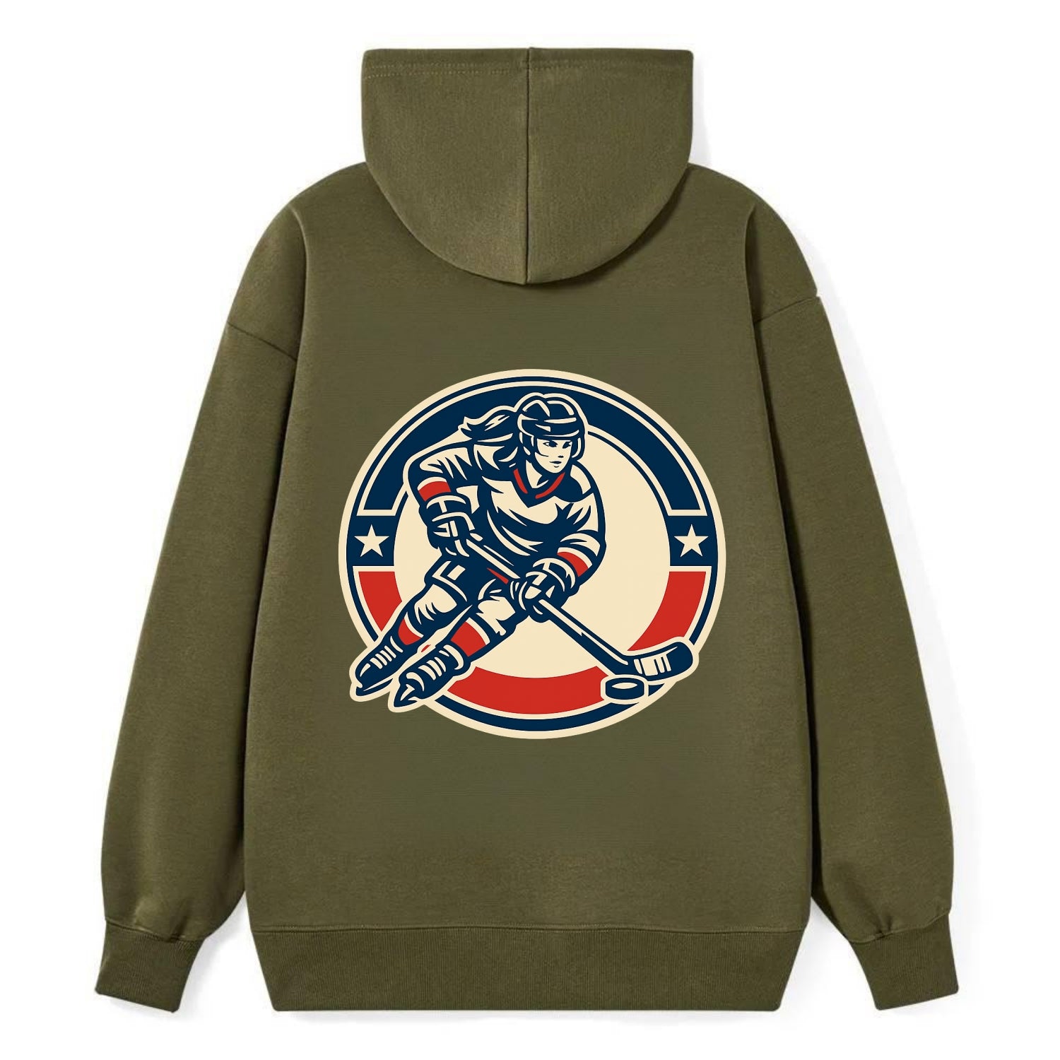 Fearless Ice Warrior - Classic Pullover Hoodie - ArmyGreen