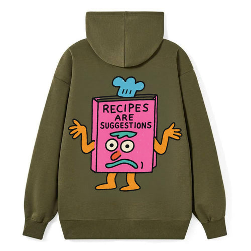RECIPES ARE SUGGESTIONS | Cookbook shrugging - Classic Pullover Hoodie