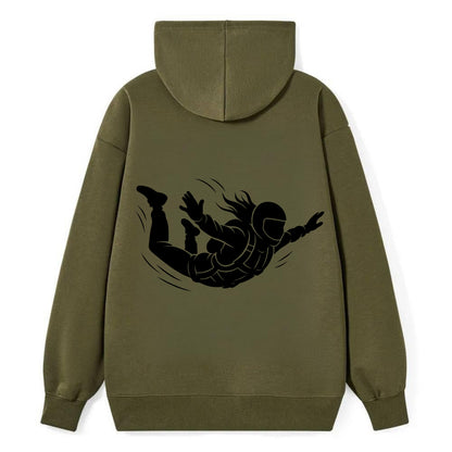 Skydiver free-fall position - Classic Pullover Hoodie - ArmyGreen