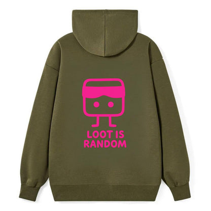 LOOT IS RANDOM | Dice wearing blindfold - Classic Pullover Hoodie - ArmyGreen