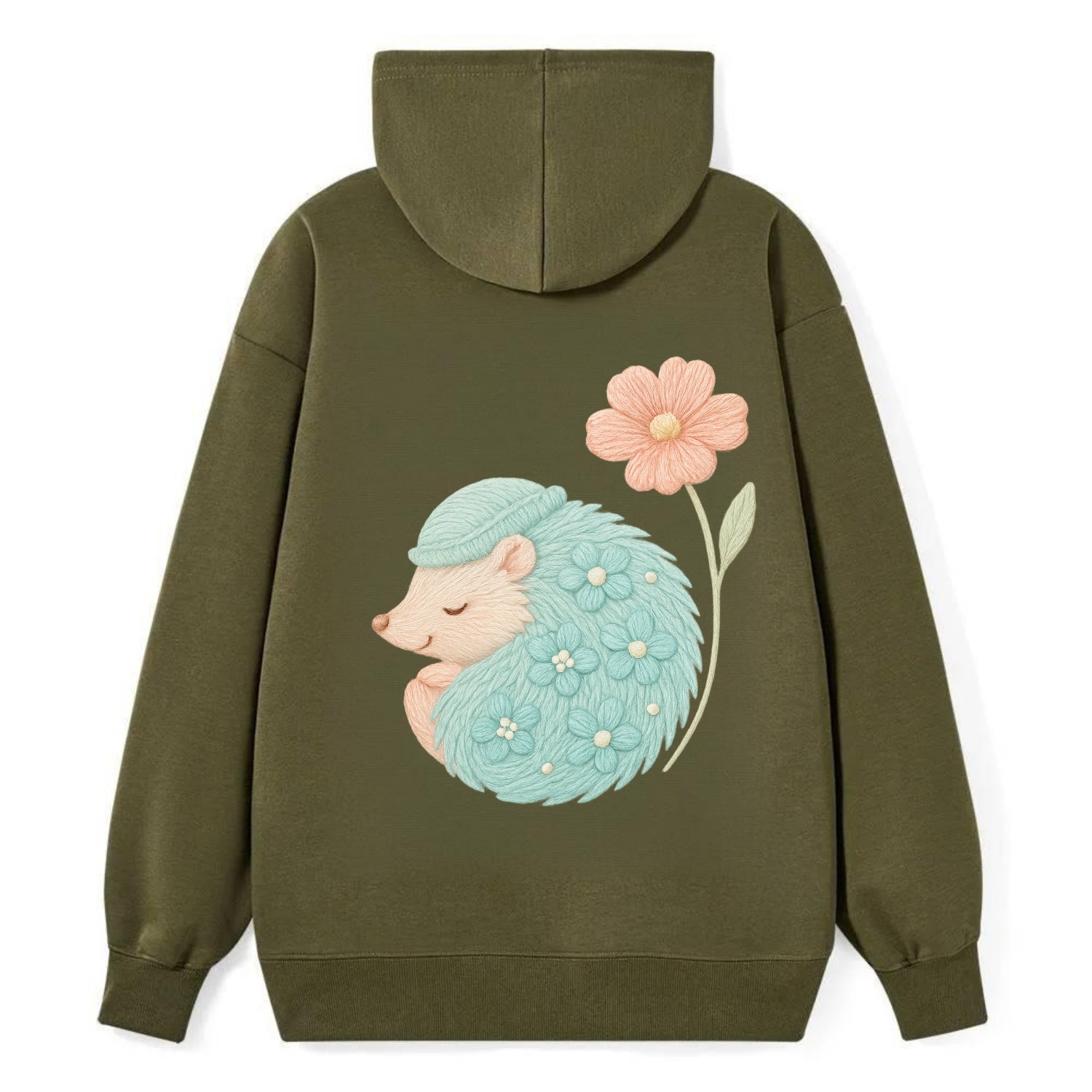 Aqua Hedgehog - Classic Pullover Hoodie - ArmyGreen