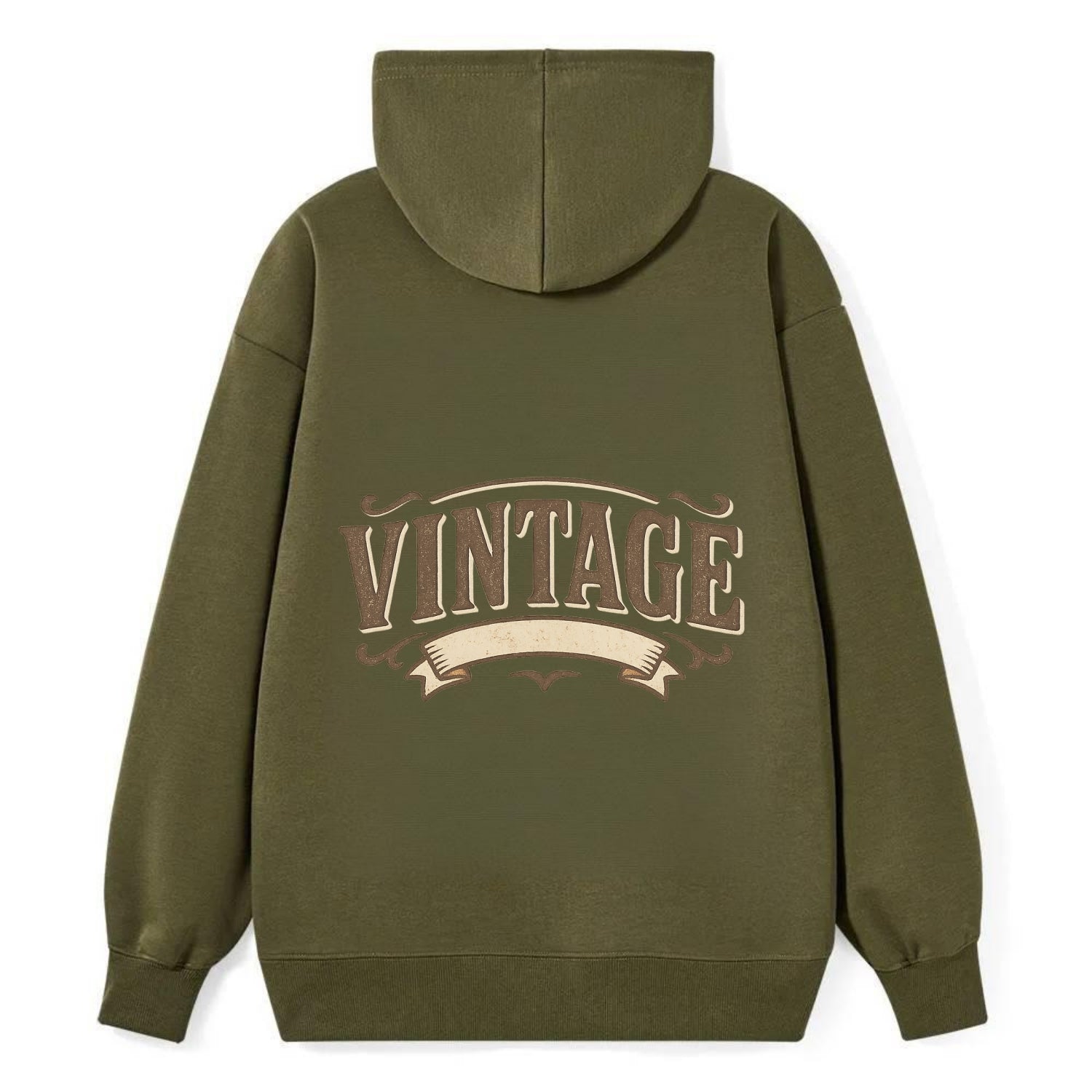 Bold typography design - "CENTERED" - aligned, focused, balanced within - Classic Pullover Hoodie - ArmyGreen
