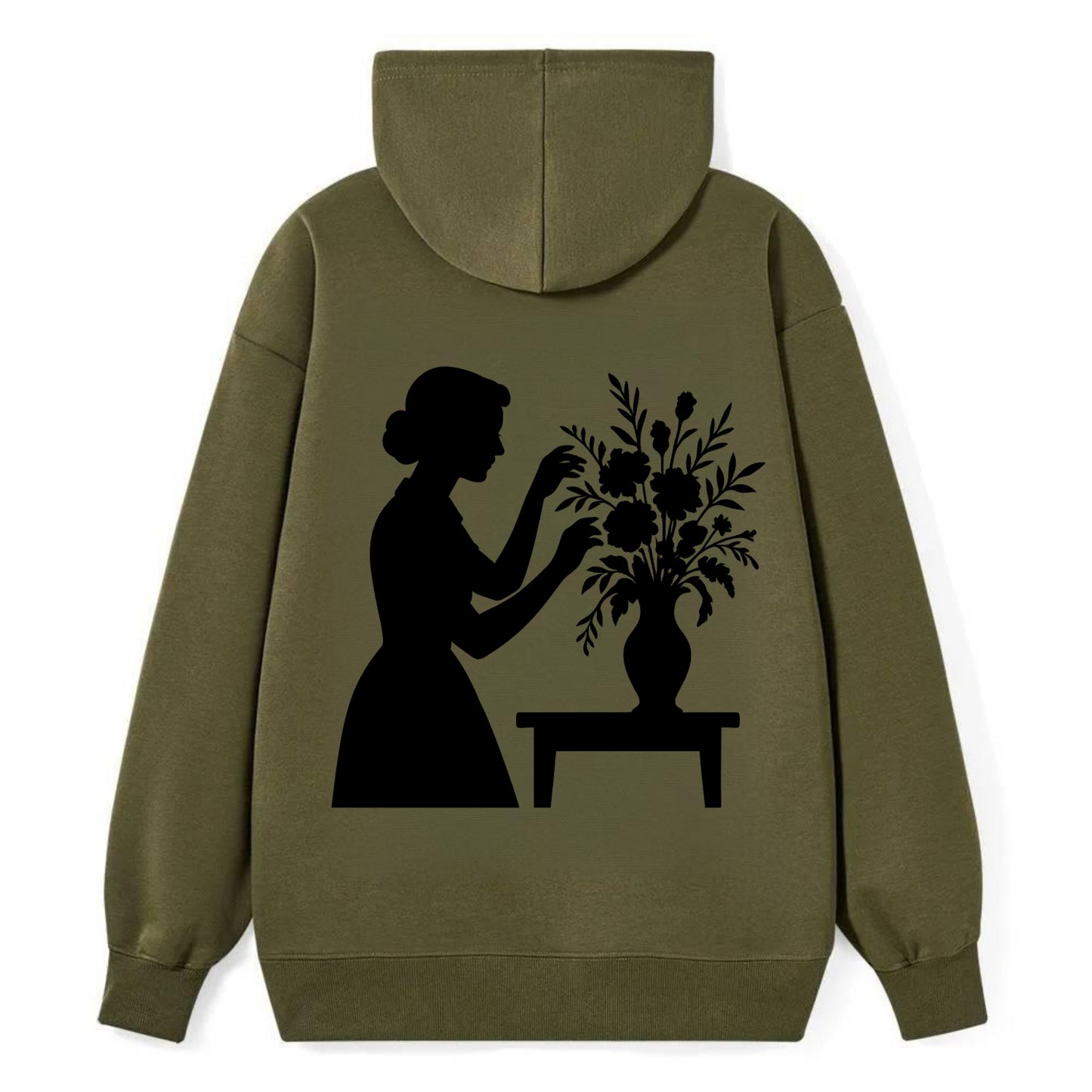 Florist arranging dramatic bouquet - Classic Pullover Hoodie - ArmyGreen