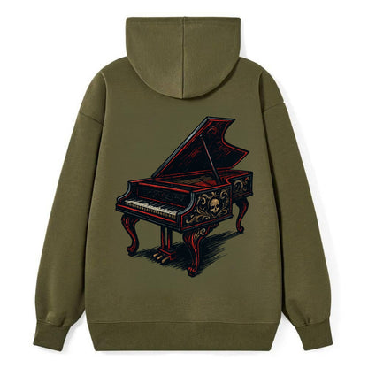 Harpsichord with baroque decorative styling - Classic Pullover Hoodie - ArmyGreen