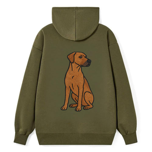Rhodesian Ridgeback - Red wheaten embroidered pose - Classic Pullover Hoodie