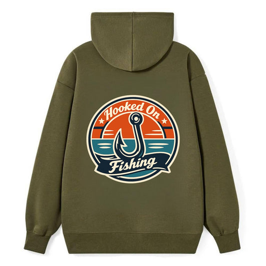Angler's Emblem of Passion - Classic Pullover Hoodie - ArmyGreen