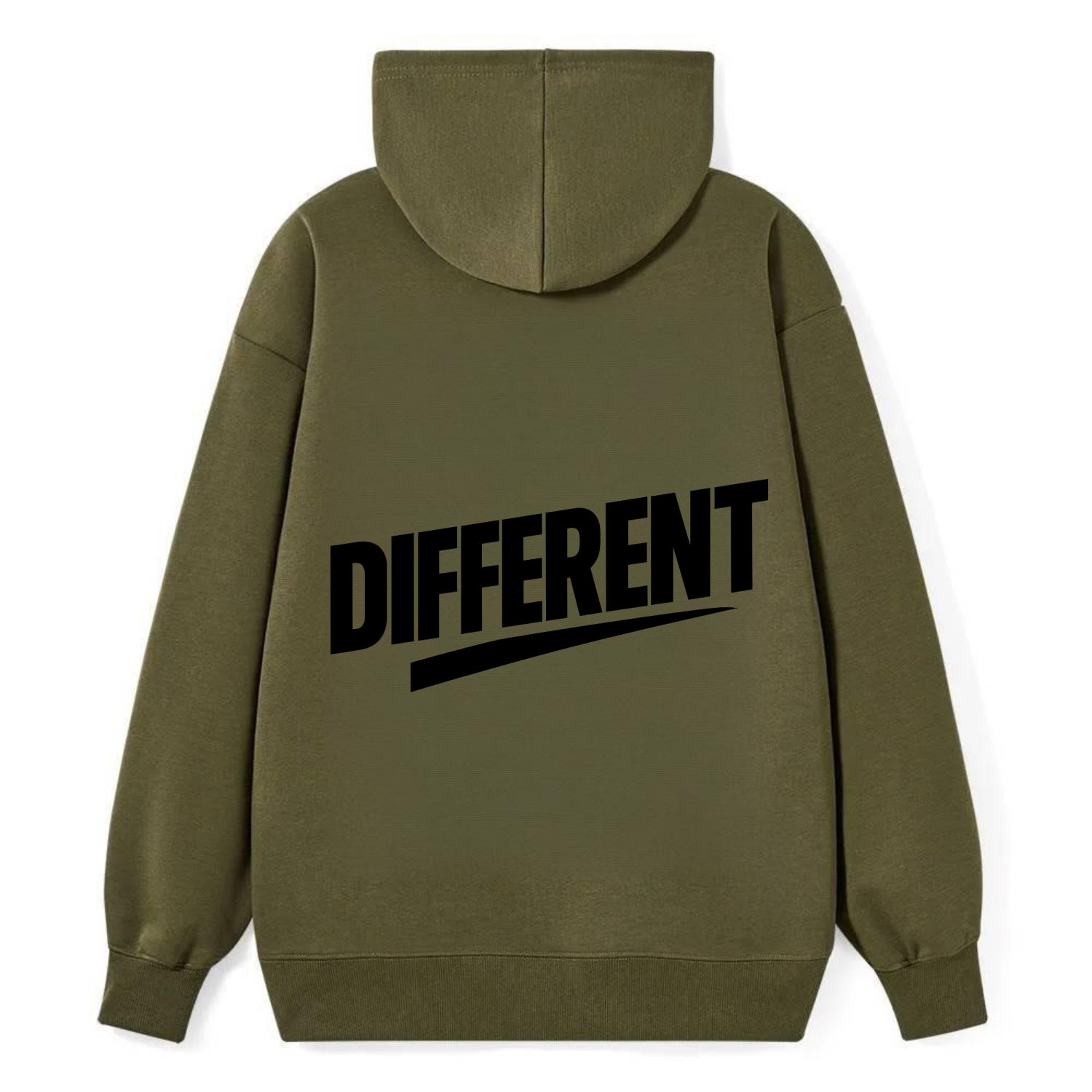 Bold typography design - "DIFFERENT" - standing out, not following crowd - Classic Pullover Hoodie - ArmyGreen