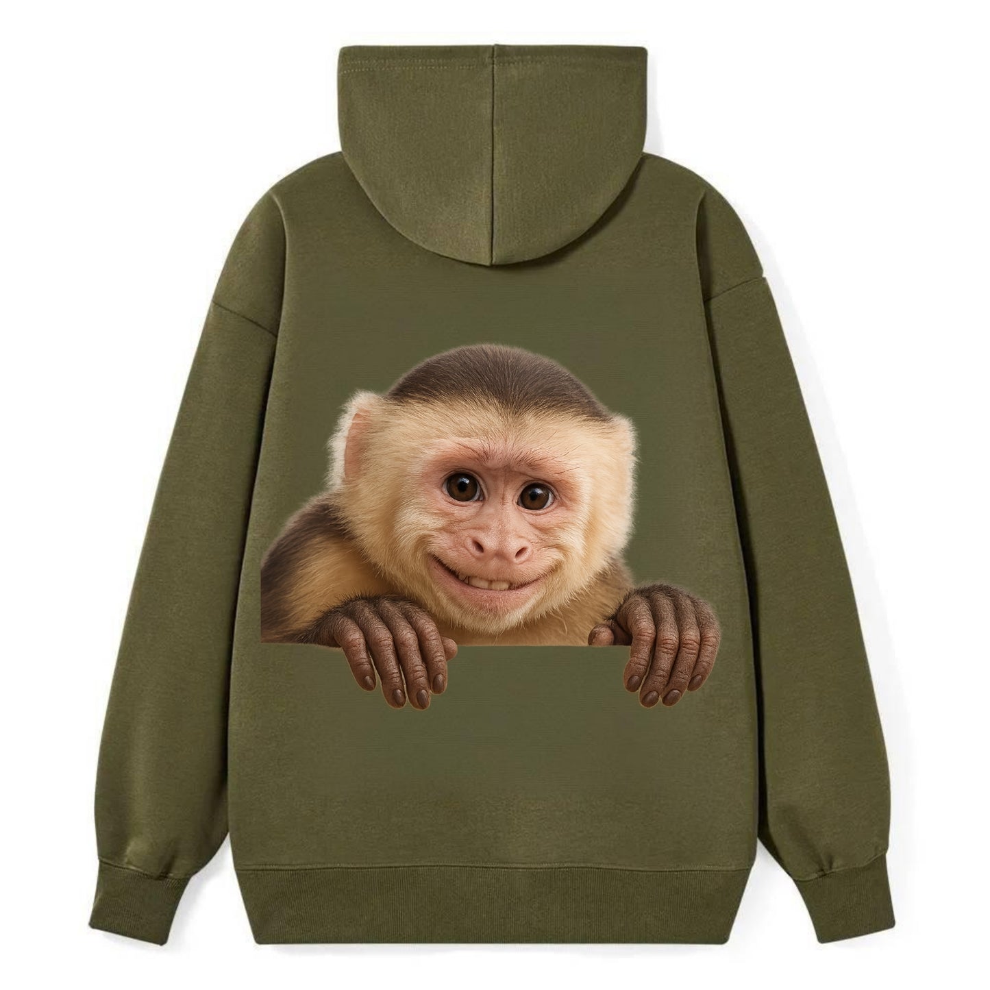 Capuchin Monkey  - Classic Pullover Hoodie - ArmyGreen