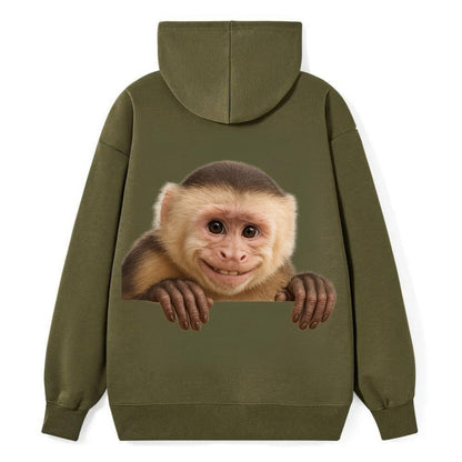 Capuchin Monkey  - Classic Pullover Hoodie - ArmyGreen