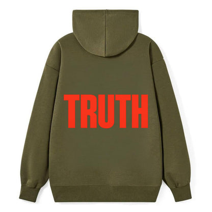 Bold typography design - "TRUTH" - honesty, reality - Classic Pullover Hoodie - ArmyGreen