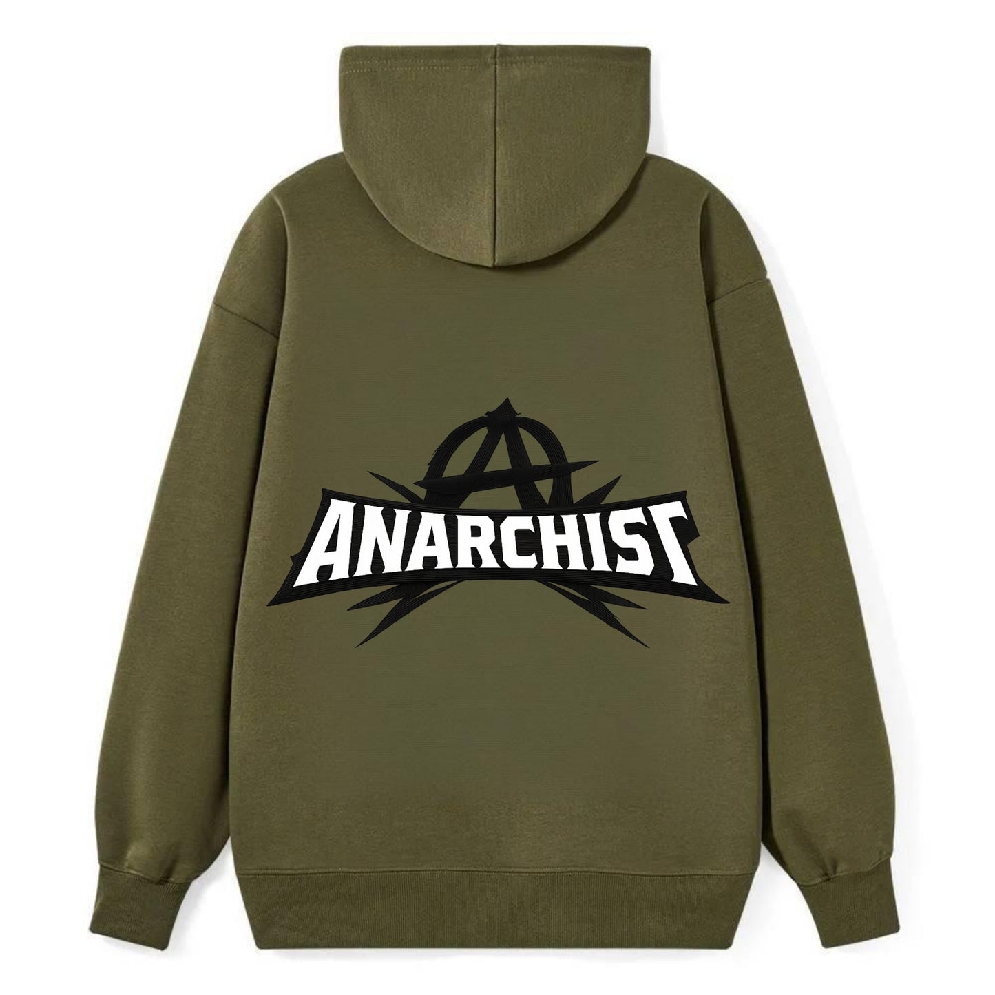 Bold typography design - "ANARCHIST" - no masters, self-governed - Classic Pullover Hoodie - ArmyGreen
