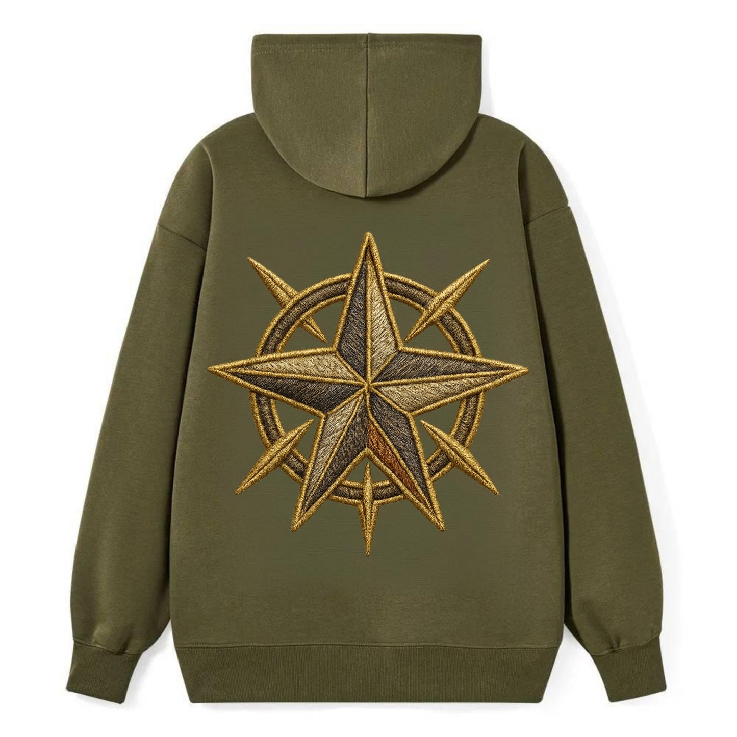 Nautical Star  - Classic Pullover Hoodie - ArmyGreen