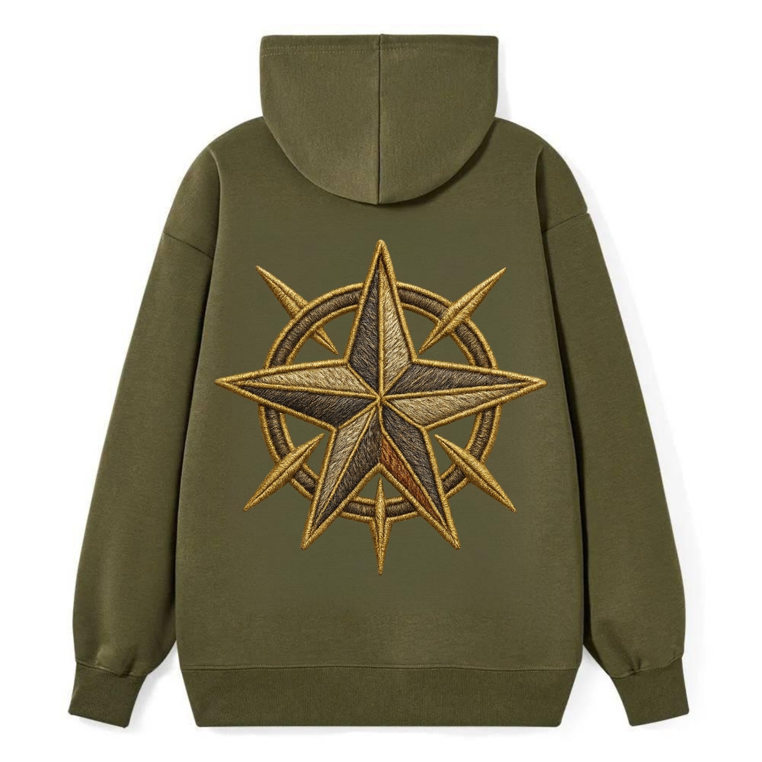 Nautical Star  - Classic Pullover Hoodie - ArmyGreen