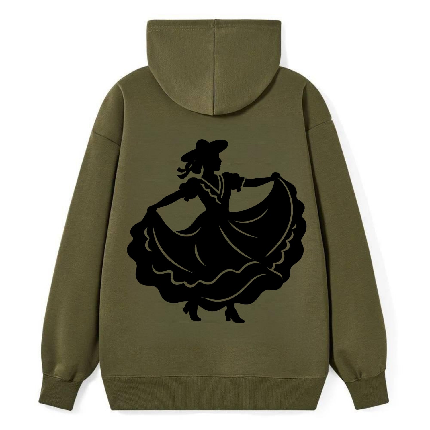 Mexican folk dancer twirling skirt - Classic Pullover Hoodie - ArmyGreen