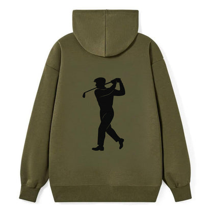 Golfer perfect swing follow-through - Classic Pullover Hoodie - ArmyGreen