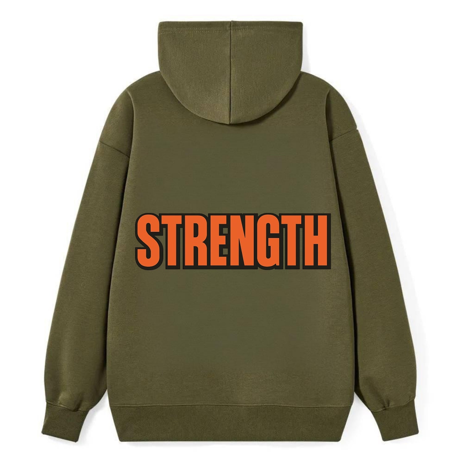 Bold typography design - "STRENGTH" - inner power, resilience, fortitude - Classic Pullover Hoodie - ArmyGreen