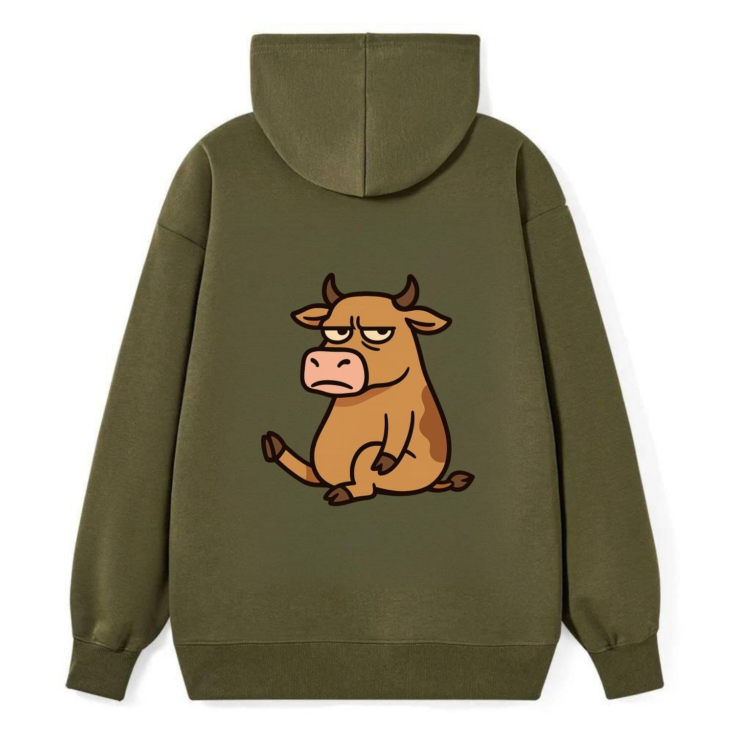 The Cow Judging Silently - Classic Pullover Hoodie - ArmyGreen