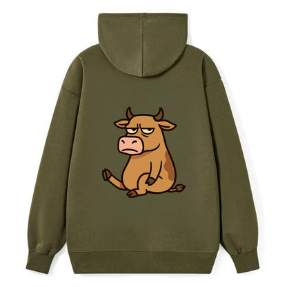 The Cow Judging Silently - Classic Pullover Hoodie - ArmyGreen